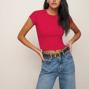 REFORMATION RIBBED BABY TEE
